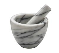 Mortar and Pestle White Marble Crush & Grind Herbs Spices