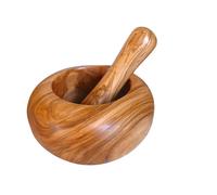 D.O.M. Die Olivenholz-Manufaktur Mortar 14 cm, Wood, Polished, Olive Wood