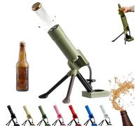 Mortar Beer Bottle Opener, 51mm Tactical Cap Launcher Push Down Bottle Opener, Funny Hands-Free Bottle Opener Tool for Home Party Bar Desk Decor (Green)