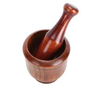 Mortar Bowl and Pestle, Wooden Mortar Pestle Grinding Bowl For Garlic Ginger Spices Set