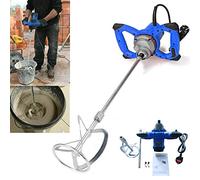 Mortar Mixer 220V 2600W Anti-Slip Handheld Portable 6-Speed Electric Paddle Mixer Drill with UK Plug & Carbon Brush for Stirring Plaster Mortar Paint Cement Grout Concrete Mix Stirrer