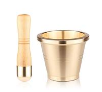 Mortar Pestle Set Pestle And Mortar Set, Brass Mortar Pestle Spice Herb Grinder Durable, Long-Lasting & Easy Cleaning Mixing Bowl,Ideal For Herbs, Spices, Ginger