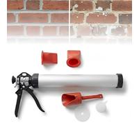 Mortar Pointing & Grouting Gun Set, Die-Cast Handle & Aluminium Barrel with Nozzles, Easy-Fill Design for Brickwork, Masonry Repairs, Tile Grouting Easy to Clean & Reuse