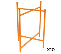 Mortar Spot Board Stand x 10 Heavy Duty 30" 750mm High Powder Coated Steel Box Section Frame Locking Mechanism Adjustable Foldable Design Easy Storage Bricklayers Plastering Holder Fixing Kit Included