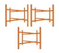 Mortar Spot Board Stand x 3 Heavy Duty 20" 500mm High Powder Coated Steel Box Section Frame Locking Mechanism Adjustable Foldable Design Easy Storage Bricklayers Plastering Holder Fixing Kit Included