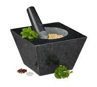 Mortar with Pestle Stone Pestle Kitchen Square Granite Grinder Cooking Spice
