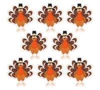 mortd 8 Pcs Thanksgiving Turkey Iron On Patches, Turkey Embroidered Patches, Fall Appliques Sew on Iron on Patches for Thanksgiving Autumn DIY Craft Clothing Bags Decoration Party Supplies