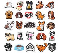 Mortd Cute Dog Charms, 25PCS Puppy Pet Shoe Decoration Accessories for Kids Adults, PVC Charm for Shoes, Sandals, Party Favors, Gifts, Polyvinyl Chloride, Polyvinyl Chloride, polyvinyl chloride