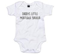 Mortgage Broker Baby Body Suit Daddys Little Newborn Babygrow White with Black Print 3-6 Months