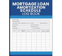 Mortgage Loan Amortization Schedule Log Book: Mortgage Payment Record Book to Track Principal, Interest, Extra Payments, Loan Balance, and Home Financing Progress
