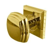 Mortice Door Knobs 57mm Brass Square Rose (Pair) JV74PB