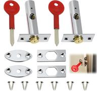 Mortice Door Latch 2 Pack, Stainless Anti-Theft Security Internal Door Bolts Doors Catch Internal, Door Lock with 2 Star Keys for Doors Windows Enhanced Home and Workplace Protection(Includes Screws)