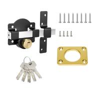 Mortice Lock for Wooden Gate - Double Sided Long Throw Gate Lock with Deadbolt, Stainless Steel Security Lock for 50mm Thick Doors, Garden & Yard Gate Lock, Includes 5 Keys
