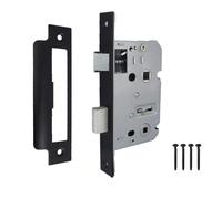 Mortice Lock Sashlock Bathroom Locks 2.5" Bolt Through Reversable Bath Door (Matt Black, 64mm (2.5 Inch))