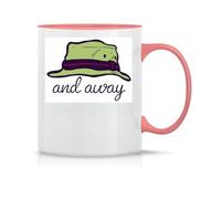 Mortimer Whitehouse Gone Fishing Coffee Tea Cup in Classic Magical Ceramic White Black Pink 330 ml