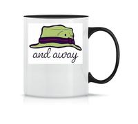 Mortimer Whitehouse Gone Fishing Coffee Tea Cup in Classic Magical Ceramic White Black Pink 330 ml