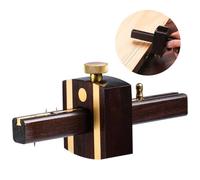 Mortise Gauge, 6.4 in Ebony Woodworking Scriber Marking Tool, Brass Screw-Type Sliding Marking Tool, Adjustable Head Carpentry Marker for Drawing Single and Double Lines