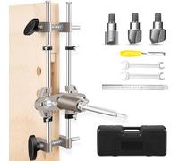 Mortise Lock Jig, Door Lock Hole Opener Kit for Wooden Door with 3PCS Tungsten Steel Cutter Blade, Mortising Jig Tool Door Mortise Jig (Door Lock Mortiser Kit)
