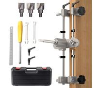 Mortise Lock Jig, Mortice Door Lock Jig Hole Opener Sliding Cutter Tool Kit with 3X Tungsten Steel Cutter Blades for Wooden Cabinet Door Lock Installation Kit