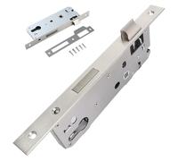 Mortise Lock, Tubular Frame, 85mm， Narrow Stile, Euro Profile Cylinder, Reversible Latch, High Security, Corrosion Resistant, Universal Fit, ock with Strike Plate, Easy Installation (Backset:35mm)