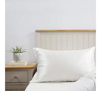 Morton Mulberry Silk - 100% Mulberry Silk Pillowcase | Hypoallergenic | Anti-Aging | Anti-Bedhead | 22 Momme 6a Grade Silk | Queen Size 51cm x 76cm Pillow (Cream/Ivory)