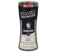 Morton Sea Salt, Grinder, (2.5 oz), All-Natural, Adjustable & Refillable, Perfect for Cooking, Seasoning, and Finishing