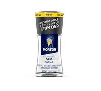 Morton Sea Salt, Grinder, All-Natural, Adjustable & Refillable, Ideal for Cooking, Seasoning, and Finishing, (2.5 oz)