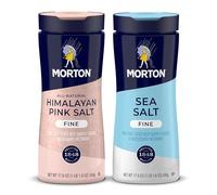 Morton Shaker Set, Fine Sea Salt & Fine Himalayan Pink Salt, 2-Pack