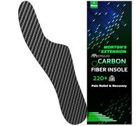 Morton's Extension Orthotic, Carbon Fiber Insole (1 Piece), Rigid Foot Support Insert for Morton's Toe, Foot Fractures, Turf Toe, Hallux Rigidus, and Arthritis, 255(W 9.5-10,M 8.5-9) Black 1pc