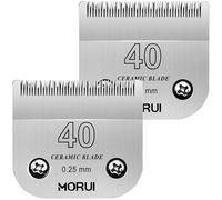 morui Pet Dog Grooming Clipper Replacement Blade,Detachable Ceramic Blade,Compatible with Most Andis,Oster A5 Wahl KM Series Clippers Size 40# Blade (Cutting Length (0.25mm) 1/100") 2 Pack
