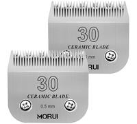 morui Pet Dog Grooming Clipper Replacement Blade,Detachable Ceramic Blade,Compatible with Most Andis,Oster A5 Wahl KM Series Clippers Size 30 Cut Length 1/50"(0.5mm) 2 Pack