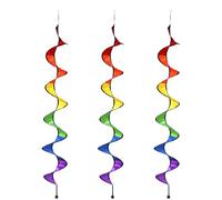 Moruska 3 Pieces Rainbow Wind Spinner Garden Decoration Outdoor Rainbow Spiral Spinner Hanging Windmill Ornament for Garden Yard Lawn Camping Tent