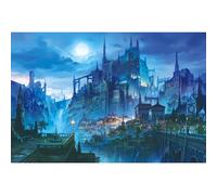 Moruska Moonlight Castle Puzzles for Adults 1000 Piece - Fantasy Medieval Gothic Castle in Moonlight Night Scene with Waterfall, Mysterious and Vintage Cliff Architecture Puzzle Wall Art Decor