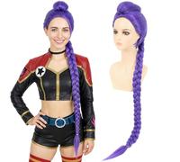 morvally Womens 47 Inches Purple Long Braided Ponytail Wig - Anime Cosplay Wigs for Women Halloween Costume Party (Purple, Adults)