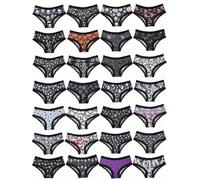 Morvia 10pcs Women's Gothic Contrast Lace Halloween Skull & Rose Print Hipster Panties Assorted Styles, Random Prints 10pcs, XXL