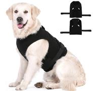 MORVIGIVE Dog Sleeveless Calming Vest with Adjustable Chest | Elastic Band Wrap The Chest,Lightweight for Free Movement,Separation Anxiety Shirt for Fear of The Environment (Black)