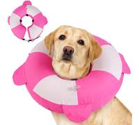 MORVIGIVE Inflatable Dog Cone for Large Dogs- Lightweight Neck Recovery ECollar,Comfortable Donut E-Collar After Surgery Anti-Licking & Biting,Waterproof Easy to Clean (Pink,XL)