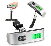 MORWIN Digital Luggage Scale, Portable Handheld Scale, For Travel, Suitcase weigher, With Tare Function, Temperature Sensor, 110lbs/50kg weight capacity, Battery Included, Silver