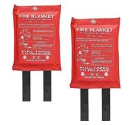 MORWIN Quick Release Fibreglass Fire Blankets Extinguisher For Home, Office, Caravan, School, BBQ, Camping, Fireplace - 2 Pack