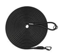 MORXIL Long Dog Leash, 10ft 30ft 50 feet Heavy Duty Dog Training Leash, Aviation Aluminum Auto Locking Carabiner, Nylon Rope Long Line Check Cord Recall Lead for Yard,Playing,Camping,Black,10FT