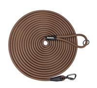 MORXIL Long Dog Leash, 10ft 30ft 50 feet Heavy Duty Dog Training Leash, Aviation Aluminum Auto Locking Carabiner, Nylon Rope Long Line Check Cord Recall Lead for Yard,Playing,Camping,Brown,10FT