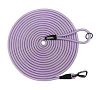 MORXIL Long Dog Leash, 10ft 30ft 50 feet Heavy Duty Dog Training Leash, Aviation Aluminum Auto Locking Carabiner, Nylon Rope Long Line Check Cord Recall Lead for Yard,Playing,Camping,Purple,50FT