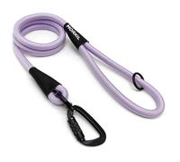 MORXIL Rope Dog Leash, 6 Foot Heavy Duty Dog Leash with Aviation Aluminum Auto Locking Carabiner, Strong Nylon Pet Lead for Small, Medium, Large Dogs (Purple, 6FT)