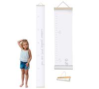 Morxy Canvas Growth Chart for Kids - Unisex Kids Room Wall Decor - Measuring Height Chart- Wall Tape with Height Chart for Kids (Loved Beyond Measure White)