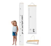 Morxy Canvas Growth Chart for Kids - Unisex Kids Room Wall Decor - Measuring Height Chart- Wall Tape with Height Chart for Kids (Loved Beyond Measure White)
