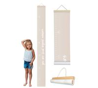 Morxy Canvas Growth Chart for Kids - Unisex Kids Room Wall Decor - Measuring Height Chart- Wall Tape with Height Chart for Kids (Loved Beyond Measure Beige)