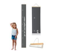 Morxy Canvas Growth Chart for Kids - Unisex Kids Room Wall Decor - Measuring Height Chart- Wall Tape with Height Chart for Kids (Loved Beyond Measure Dark Gray)