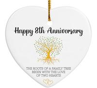 Morycraft 8th Anniversary Ornament Gifts, Best Bronze Anniversary Wedding Romantic Keepsake, Happy 8 Year Bronze Wedding Valentines Gifts for Him, Her, Husband, Wife, Couple, Men, Women