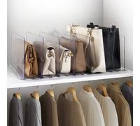 Moryimi Purse Organizer for Closet, Adjustable Clear Shelf Dividers Purse Bag Divider for Closet Organizer, Handbag Organizers for Closets