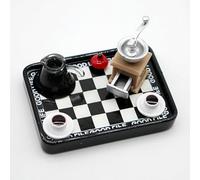 Mos kevin Dollhouse Miniature Coffee Set, 1:12 Scale Kitchen Accessories with Coffee Pot, Grinder and Cups, Orange and Multi-Colored, Plastic Display Set for Ages 14+